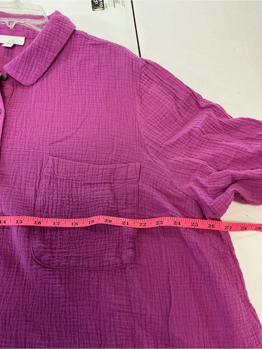 J. Jill Magenta Button-Front Tunic Dress - Picture 3 of 7